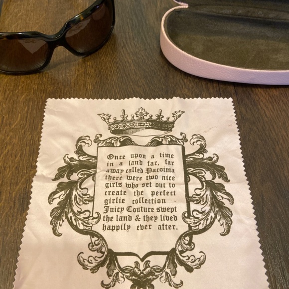 Y2K VINTAGE JUICY COUTURE SUNGLASSES CASE & CLOTH ROYAL CROWN BROWN TORTOISE main image 15